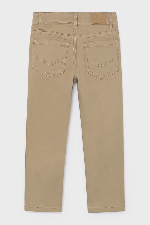 Брюки детские хлопковые с эластаном Mayoral slim fit basic цвет бежевый
