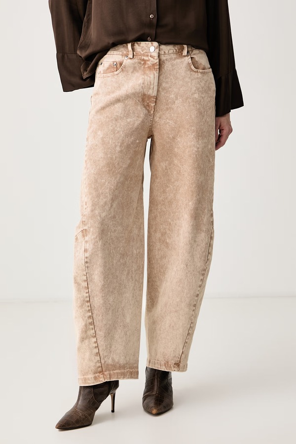 Джинси relaxed fit жіночі Haveone колір коричневий