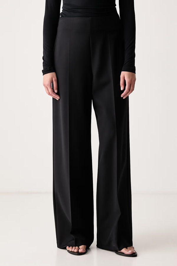Костюмні штани жіночі з віскозою Le Privé LISON TROUSERS NOIR колір чорний