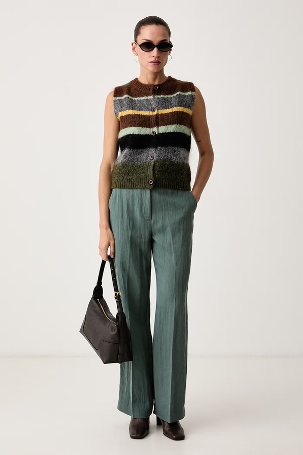 Штани straight жіночі з ліоцелем Scotch & Soda Edie колір зелений фото 2