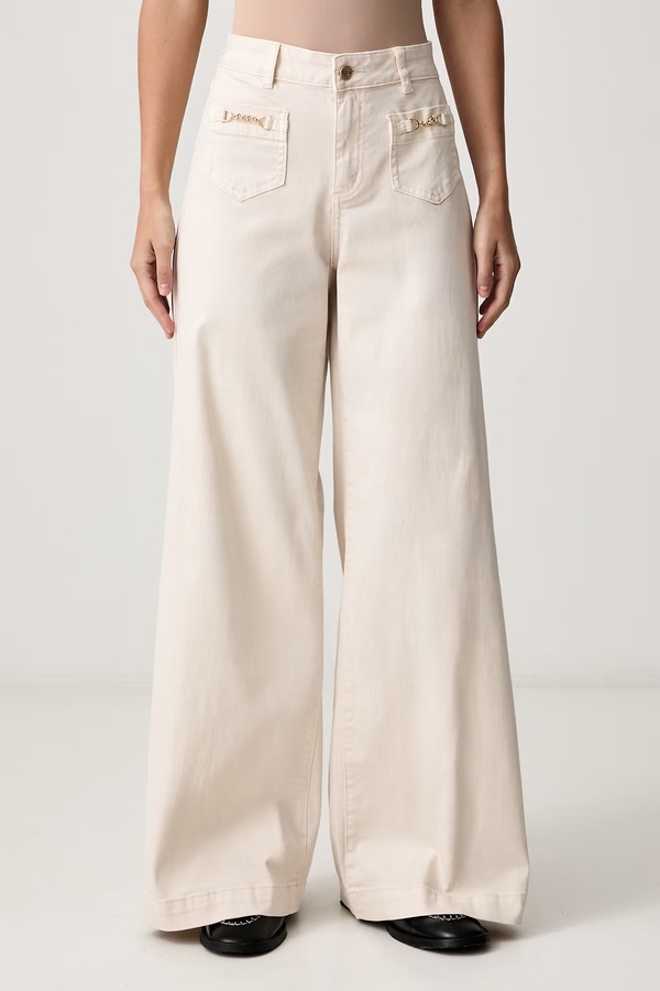 Джинси wide leg жіночі Joseph Ribkoff колір бежевий