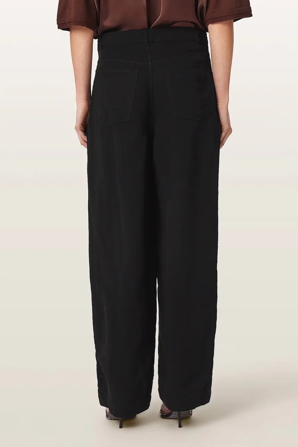 Брюки wide leg женские из добавлением льна AllSaints PHI цвет черный