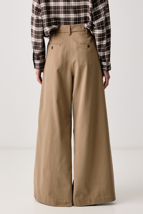 Брюки wide leg женские хлопковые Weekend Max Mara WKDEDITTO цвет бежевый фото 2