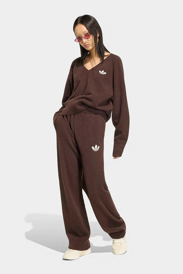 Спортивні штани жіночі adidas Originals Essentials Knit колір коричневий фото 3