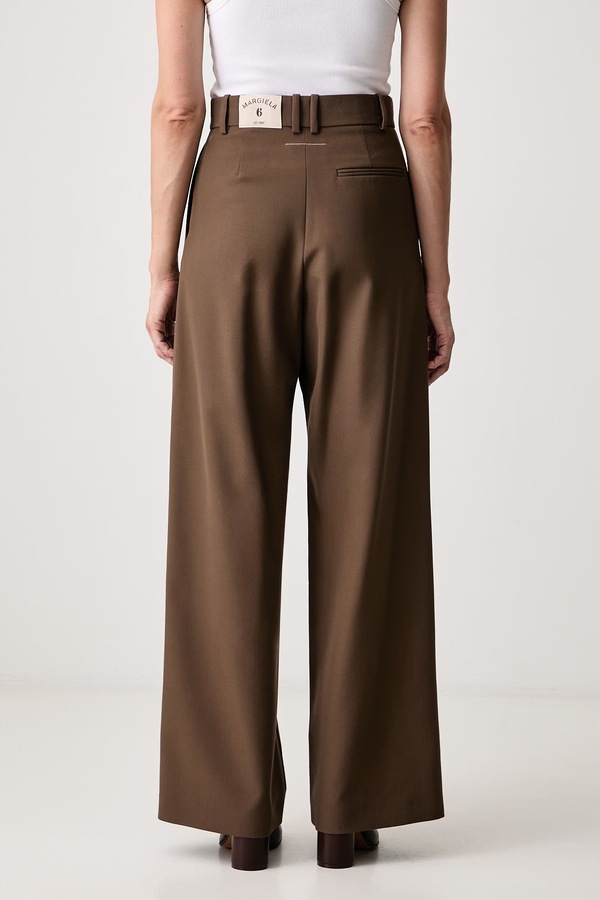 Штани straight жіночі з додаванням вовни MM6 Maison Margiela колір коричневий фото 3