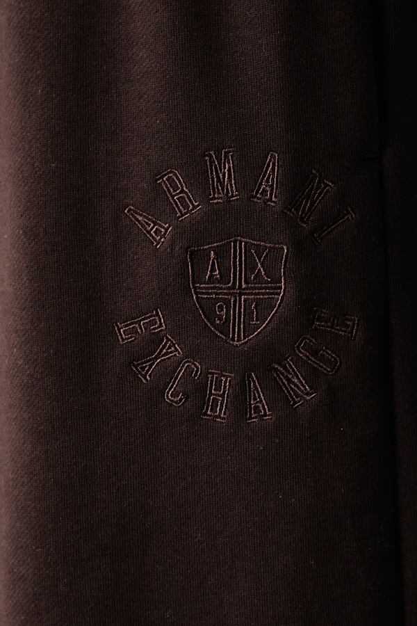 Спортивні штани жіночі бавовняні Armani Exchange колір коричневий фото 4