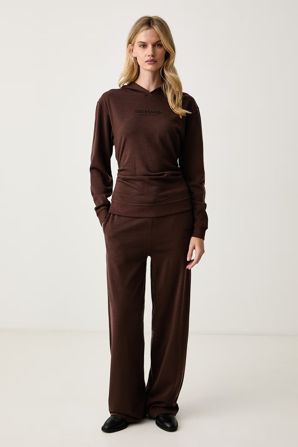 Спортивные брюки женские шерстяные Trussardi цвет коричневый