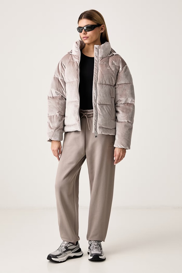 Спортивні штани жіночі з бавовною EA7 Emporio Armani колір коричневий фото 2