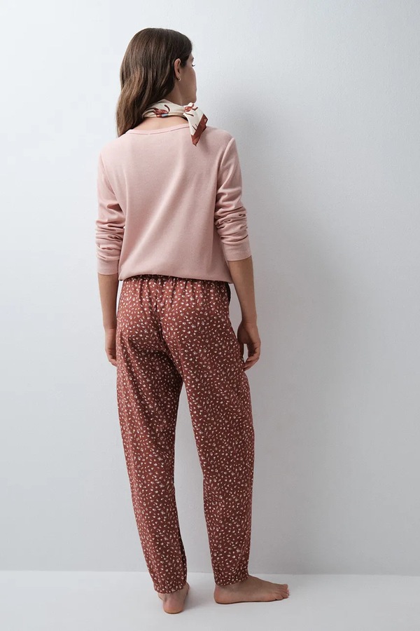 Штани loungwear жіночі з бавовною women'secret колір коричневий фото 3