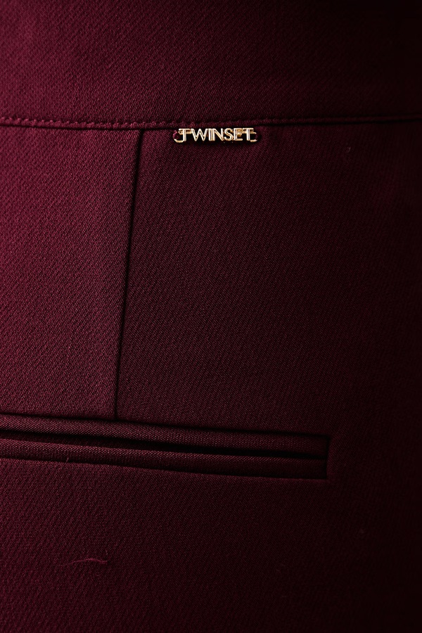 Штани жіночі з віскозою Twinset колір бордовий фото 4