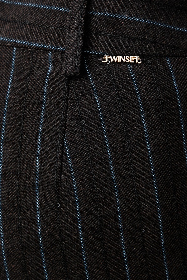 Штани жіночі з бавовною Twinset колір коричневий фото 4