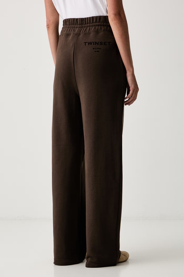 Спортивные брюки женские хлопковые Twinset цвет коричневый фото 2