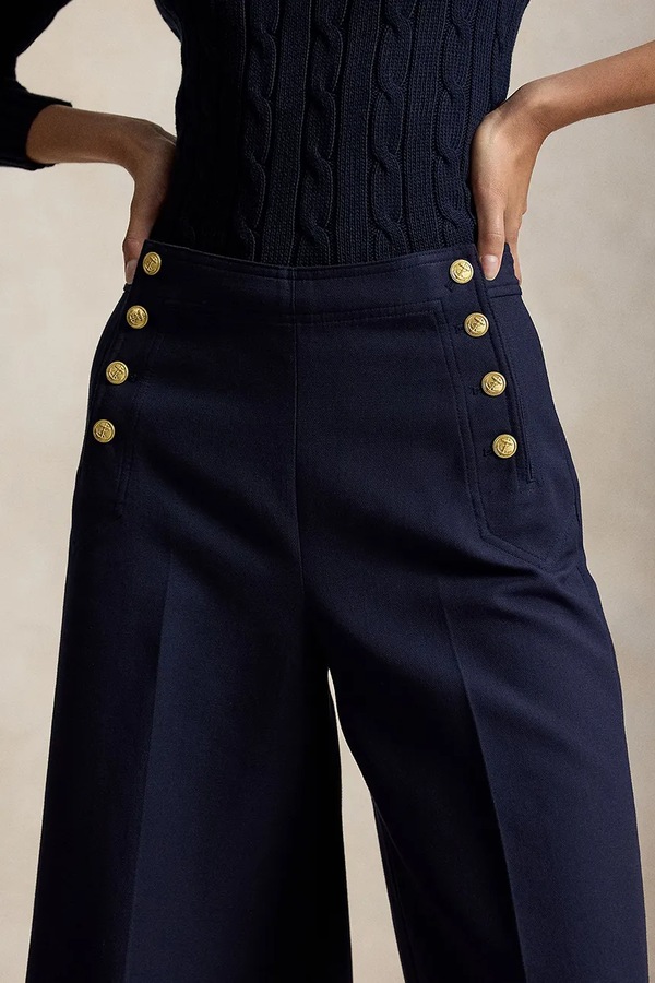 Штани culottes жіночі з додаванням вовни Polo Ralph Lauren колір темно-синій фото 4