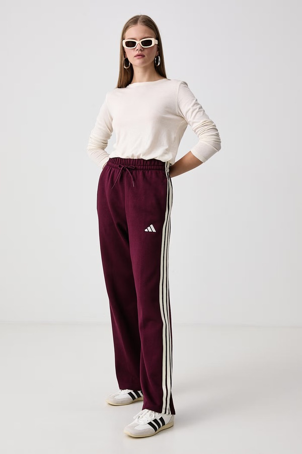 Спортивні штани жіночі з бавовною adidas Essentials колір бордовий фото 2