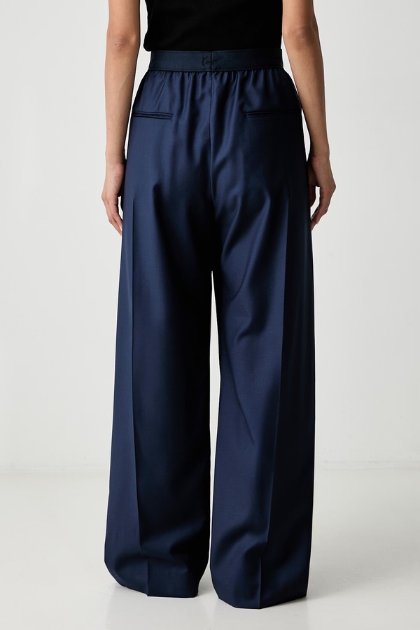 Штани wide leg жіночі вовняні Kenzo колір темно-синій фото 2