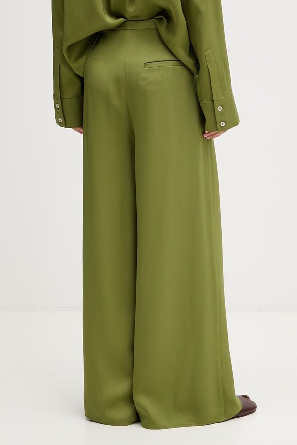 Брюки wide leg женские вискозные Marc O'Polo цвет зеленый фото 2
