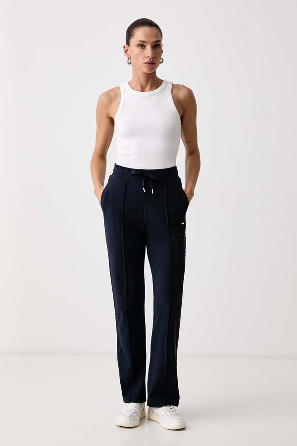 Штани loungwear жіночі з модалем BOSS PEACHY MONO_Pants колір темно-синій