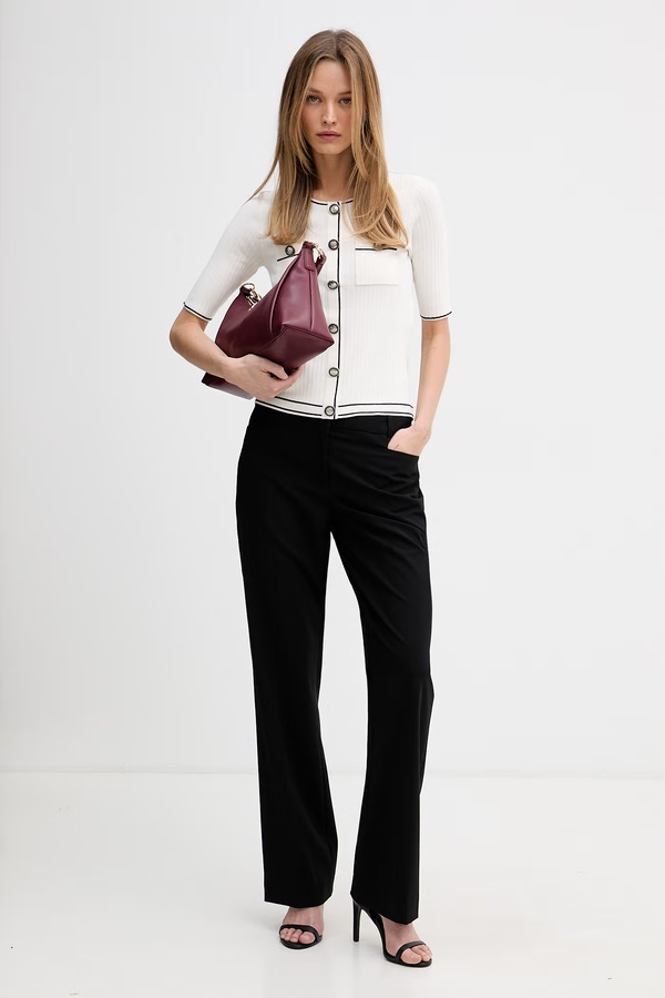 Брюки straight женские DKNY цвет черный