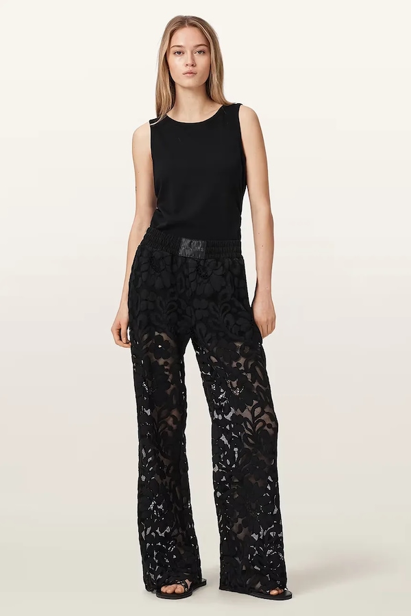 Штани regular жіночі AllSaints AMELIE колір чорний фото 4