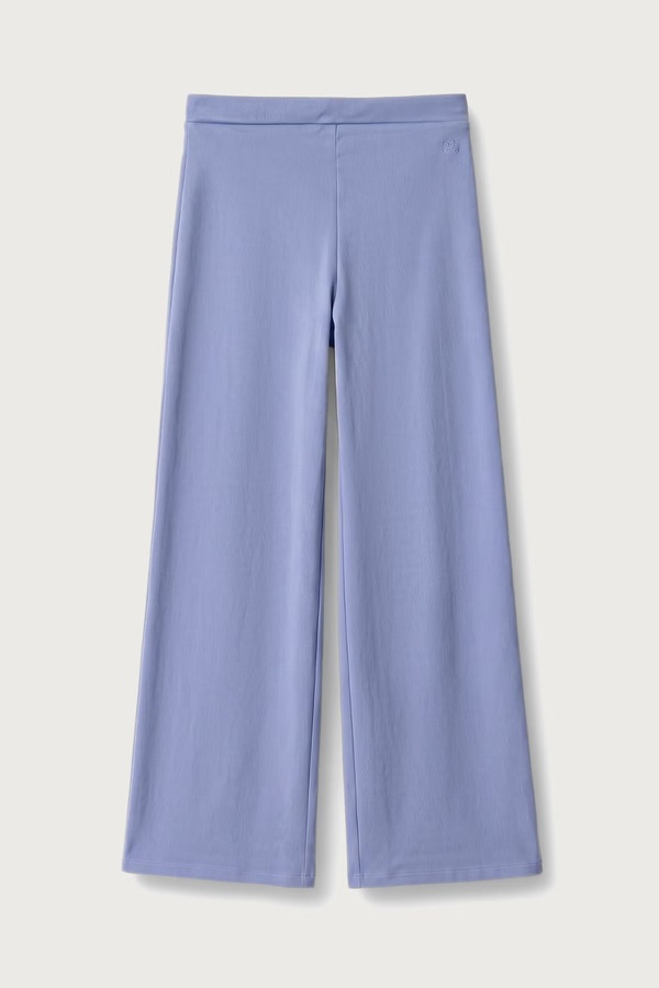 Штани wide leg дитячі з бавовною United Colors of Benetton колір фіолетовий