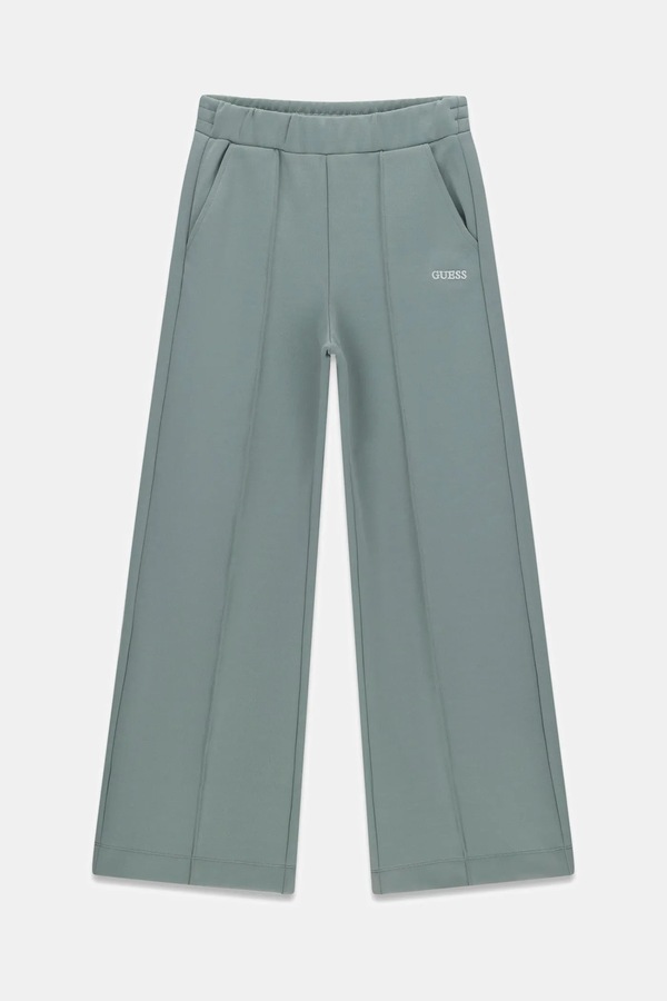 Штани wide leg дитячі з віскозою Guess колір бірюзовий