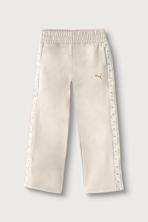 Спортивні штани дитячі з бавовною Puma ESS TAPE Relaxed Sweatpants колір бежевий