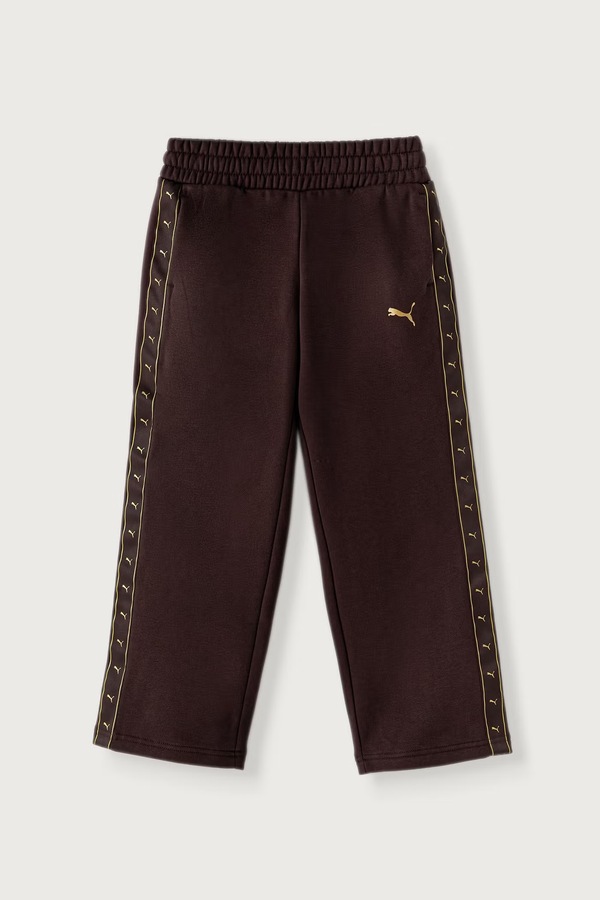 Спортивні штани дитячі з бавовною Puma ESS TAPE Relaxed Sweatpants колір коричневий