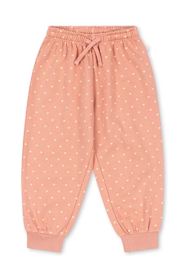Джоггери дитячі з бавовною Konges Sløjd SPOTTY SWEAT PANTS GOTS колір рожевий