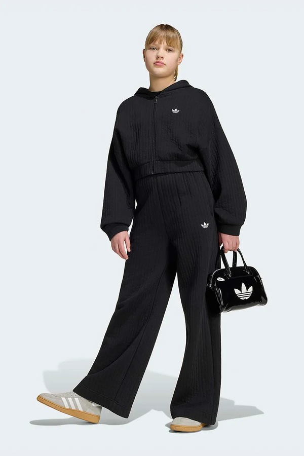Спортивні штани дитячі з бавовною adidas Originals колір чорний фото 3