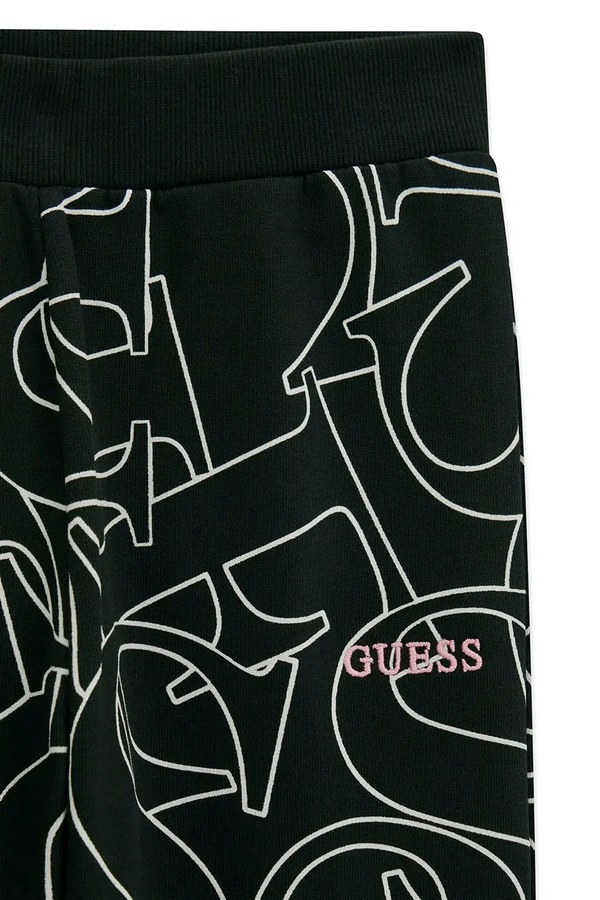 Спортивні штани дитячі бавовняні Guess колір чорний фото 2
