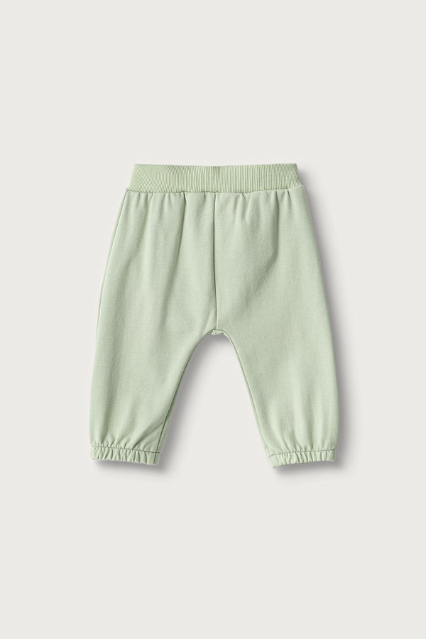 Спортивні штани для немовлят з бавовною United Colors of Benetton колір зелений фото 3