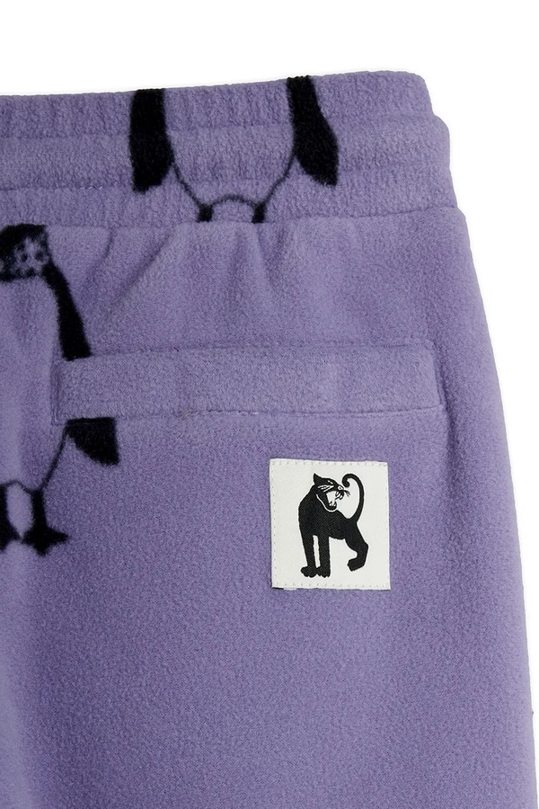 Джоггери дитячі флісові Mini Rodini Penguin колір фіолетовий фото 3
