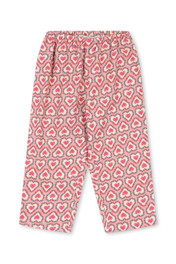 Штани дитячі бавовняні Konges Sløjd MAITE PANTS GOTS колір рожевий