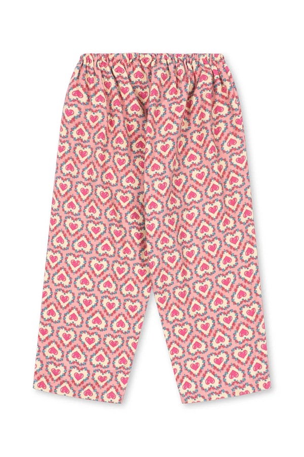 Штани дитячі бавовняні Konges Sløjd MAITE PANTS GOTS колір рожевий