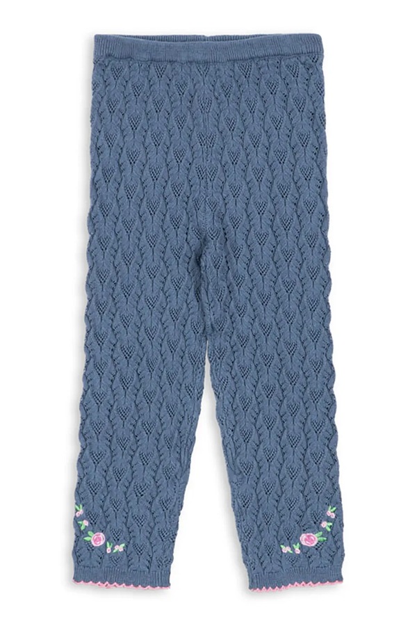 Легінси дитячі з бавовною Konges Sløjd ROSIER PANTS колір рожевий