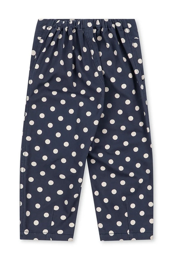 Штани baggy дитячі бавовняні Konges Sløjd NOLA PANTS GOTS колір темно-синій