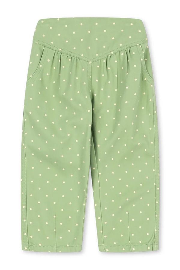 Штани baggy дитячі бавовняні Konges Sløjd NOLA PANTS GOTS колір зелений