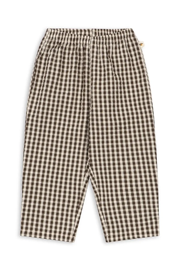 Штани дитячі бавовняні Konges Sløjd KIM PANTS GOTS колір коричневий
