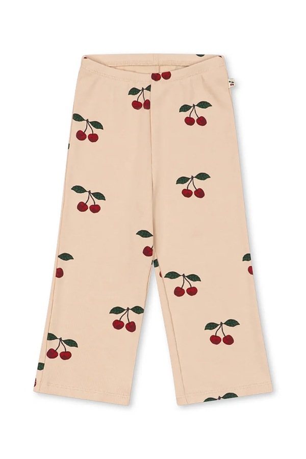 Штани дитячі бавовняні з еластаном Konges Sløjd ELLA PANTS GOTS колір бежевий
