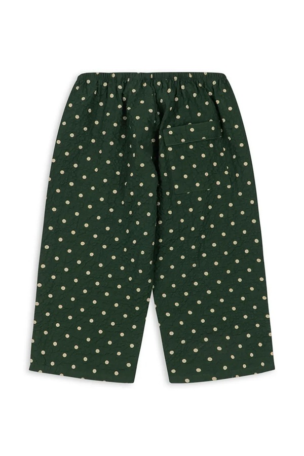 Штани wide leg дитячі бавовняні з еластаном Konges Sløjd ELIN PANTS GOTS колір зелений фото 2