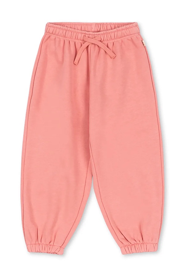 Спортивні штани дитячі з бавовною Konges Sløjd LOU SWEAT PANTS GOTS колір рожевий