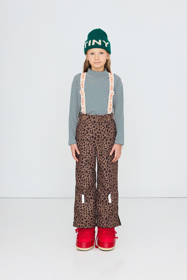 Гірськолижні штани дитячі Tinycottons ANIMAL PRINT SNOW PANT колір коричневий