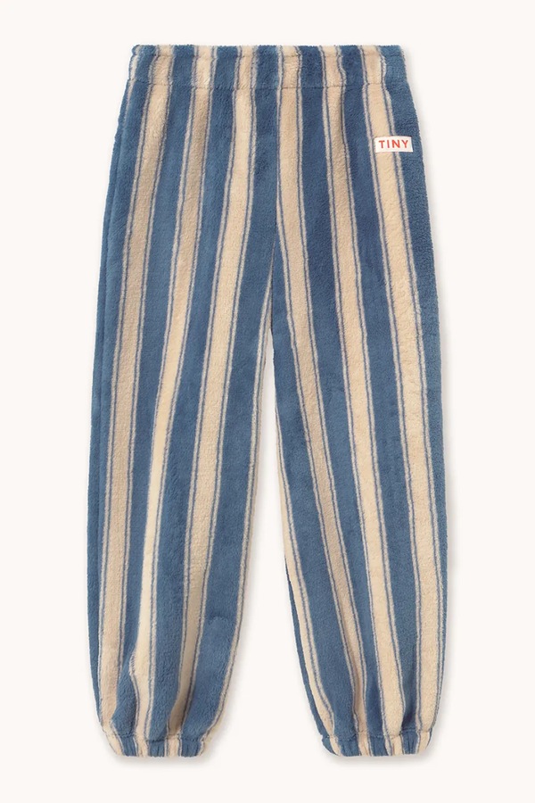 Спортивні штани дитячі флісові Tinycottons BLUE RETRO STRIPES POLAR SWEATPANT колір блакитний