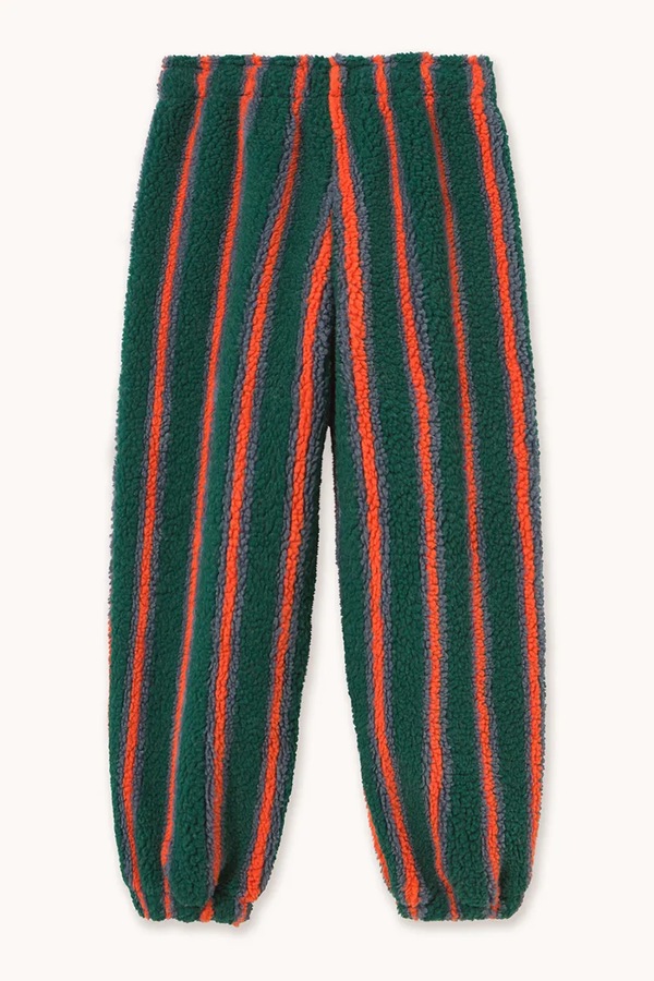 Спортивні штани дитячі флісові Tinycottons MULTICOLOR STRIPES SHERPA SWEATPANT колір зелений фото 2