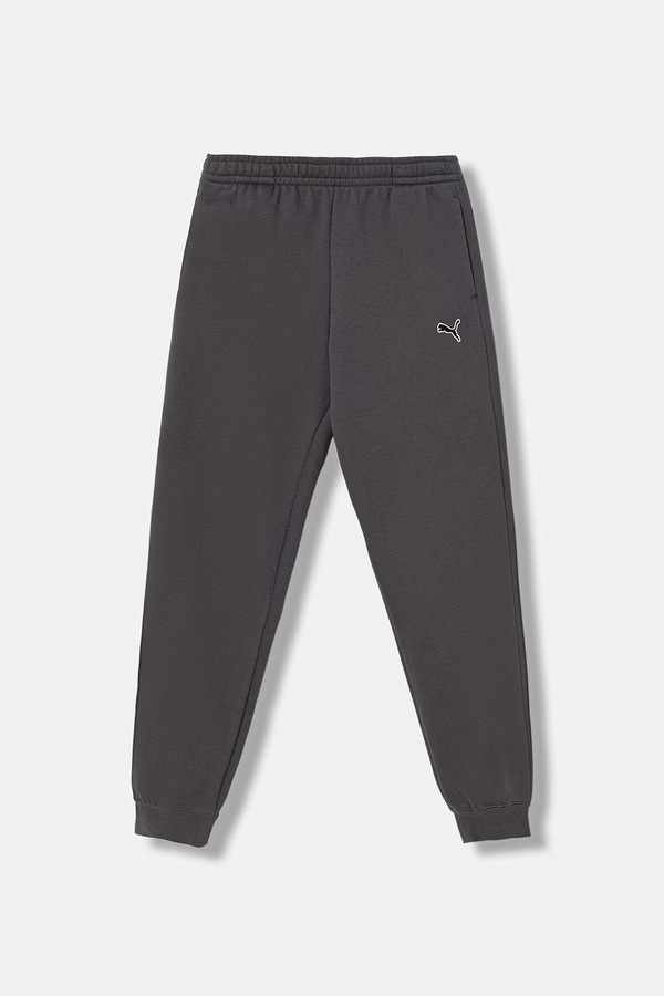 Спортивні штани дитячі з бавовною Puma ESS ELEVATED Sweatpants FL колір сірий