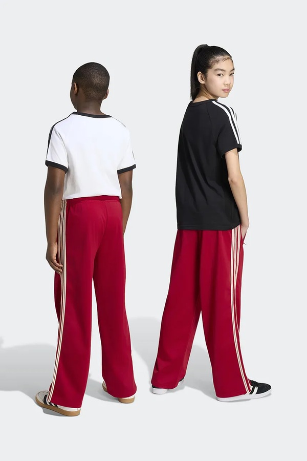 Штани straight дитячі з бавовною adidas Originals колір червоний фото 2