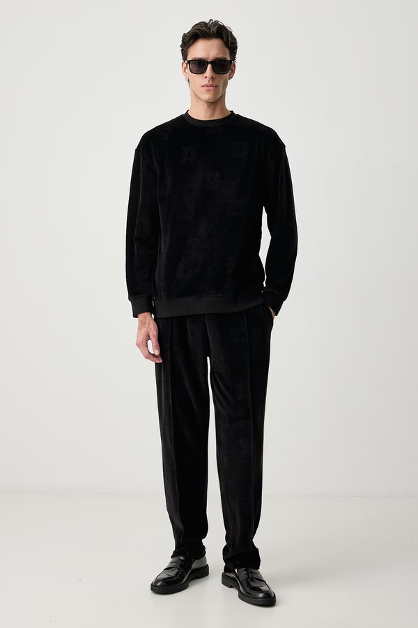 Штани loungwear чоловічі з бавовною HUGO VELORO PANTS колір чорний фото 2