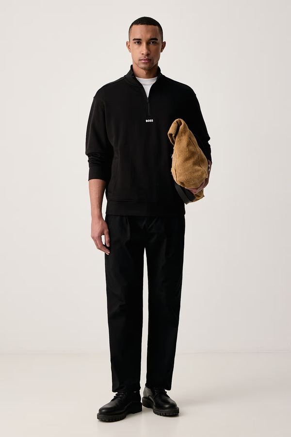 Штани чоловічі з бавовною BOSS Orange Chino_Straight_9 колір чорний фото 2