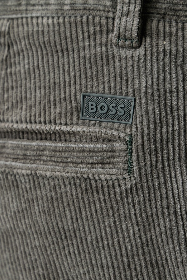 Штани чоловічі вельветові BOSS Orange Chino_Tapered_N1 колір зелений фото 4