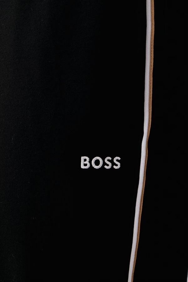 Штани loungwear чоловічі бавовняні BOSS Iconic Pants колір чорний фото 4